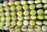 CCB2330 15 inches 12mm faceted coin lemon jade beads