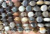 CCB2341 15 inches 12mm faceted coin American picture jasper beads