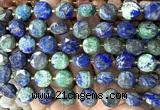 CCB2376 15 inches 12mm faceted coin chrysocolla gemstone beads
