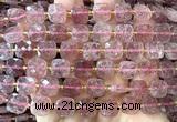 CCB2402 15 inches 10mm faceted square strawberry quartz beads