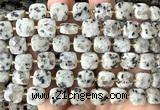 CCB2405 15 inches 10mm faceted square sesame jasper beads
