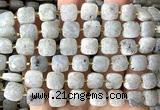 CCB2409 15 inches 10mm faceted square labradorite gemstone beads