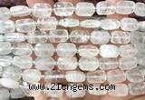 CCB2450 15 inches 9*13mm faceted rectangle Angolan white quartz beads