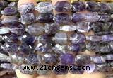 CCB2451 15 inches 9*13mm faceted rectangle dogtooth amethyst beads