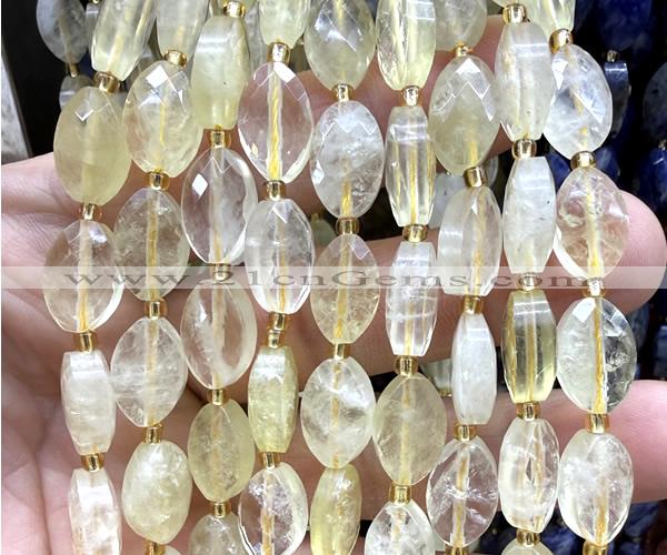 CCB2502 15 inches 9*14mm faceted marquise lemon quartz beads