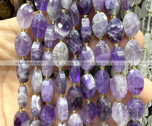CCB2506 15 inches 9*14mm faceted marquise dogtooth amethyst beads