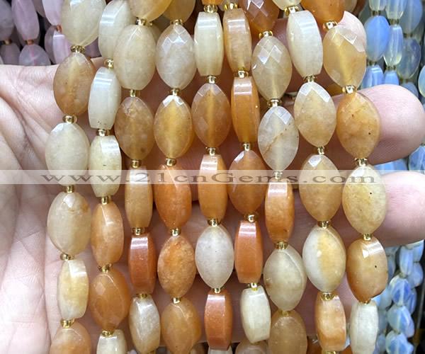 CCB2511 15 inches 9*14mm faceted marquise red aventurine jade beads