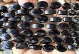 CCB2523 15 inches 9*14mm faceted marquise black obsidian beads