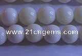 CCB302 15.5 inches 8mm round white coral beads wholesale