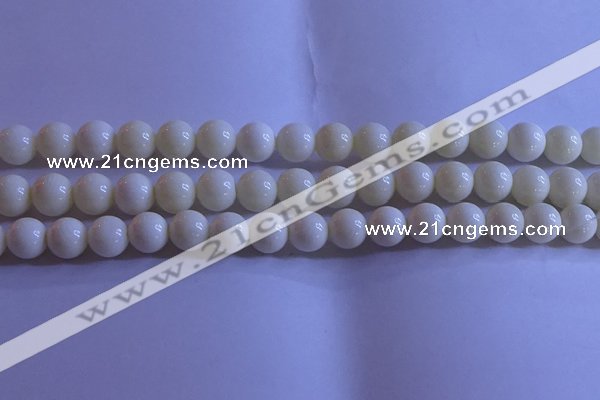 CCB303 15.5 inches 9mm round white coral beads wholesale