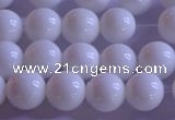 CCB402 15.5 inches 8mm round white tridacna beads wholesale