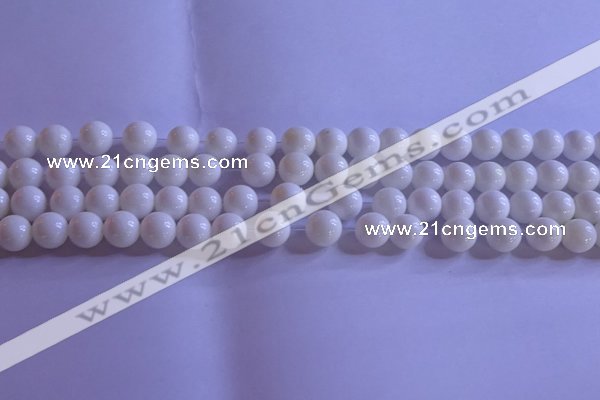 CCB402 15.5 inches 8mm round white tridacna beads wholesale