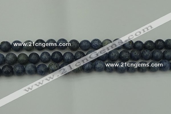 CCB453 15.5 inches 10mm round blue coral beads wholesale