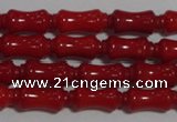 CCB50 15.5 inches 5*11mm bamboo shape red coral beads Wholesale