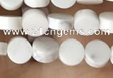 CCB510 15.5 inches 4mm coin white howlite beads wholesale