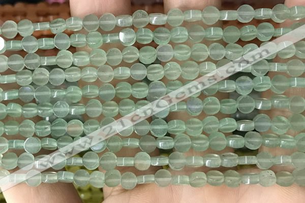 CCB513 15.5 inches 4mm coin green aventurine beads wholesale