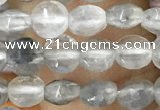 CCB533 15.5 inches 4mm faceted coin cloudy quartz beads