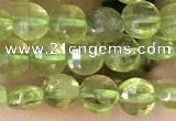 CCB547 15.5 inches 4mm faceted coin peridot gemstone beads