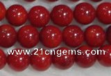 CCB55 15.5 inches 4-6mm round red coral beads Wholesale