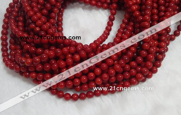 CCB55 15.5 inches 4-6mm round red coral beads Wholesale