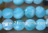 CCB553 15.5 inches 4mm faceted coin amazonite beads wholesale