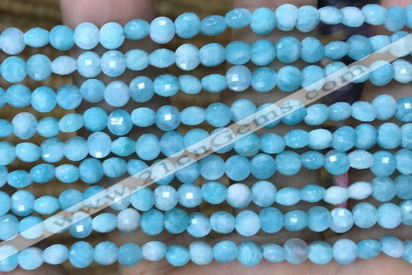 CCB553 15.5 inches 4mm faceted coin amazonite beads wholesale