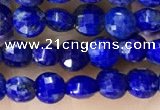 CCB554 15.5 inches 4mm faceted coin lapis lazuli beads wholesale