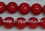 CCB57 15.5 inches 11-12mm round red coral beads Wholesale