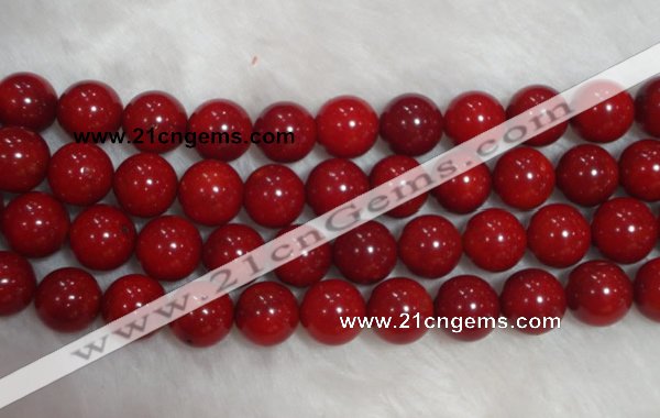 CCB57 15.5 inches 11-12mm round red coral beads Wholesale