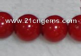 CCB58 15.5 inches 13-14mm round red coral beads Wholesale