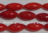 CCB59 15.5 inches 5*12mm rice shape red coral beads Wholesale