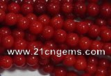 CCB60 15.5 inches 4mm round red coral beads Wholesale