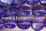 CCB600 15.5 inches 6mm faceted coin natural amethyst gemstone beads