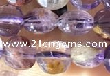 CCB603 15.5 inches 6mm faceted coin purple phantom quartz beads