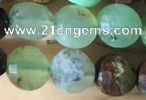 CCB612 15.5 inches 6mm faceted coin Australia chrysoprase beads