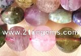 CCB617 15.5 inches 6mm faceted coin tourmaline beads wholesale