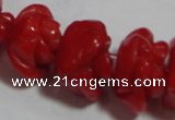 CCB62 15.5 inches 10-11mm rose shape red coral beads Wholesale