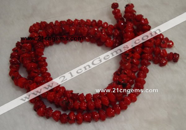 CCB62 15.5 inches 10-11mm rose shape red coral beads Wholesale