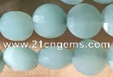 CCB620 15.5 inches 6mm faceted coin amazonite gemstone beads