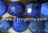 CCB623 15.5 inches 6mm faceted coin blue dumortierite beads