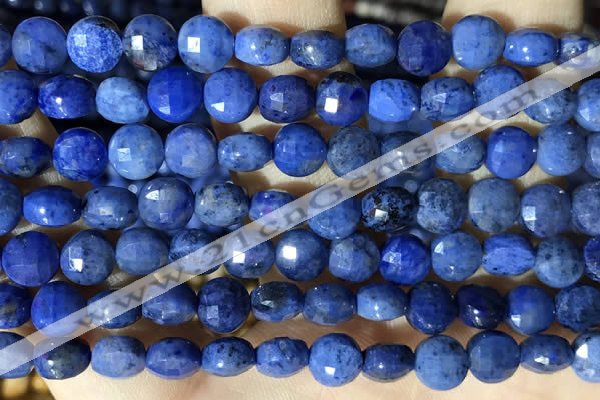 CCB623 15.5 inches 6mm faceted coin blue dumortierite beads