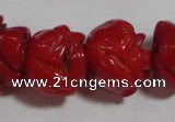 CCB63 15.5 inches 13mm rose shape red coral beads Wholesale