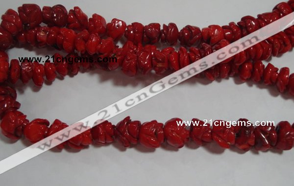 CCB63 15.5 inches 13mm rose shape red coral beads Wholesale