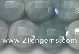 CCB680 15.5 inches 10mm faceted coin aquamarine gemstone beads