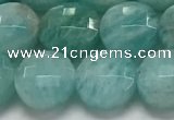 CCB681 15.5 inches 10mm faceted coin amazonite gemstone beads