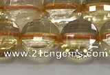 CCB686 15.5 inches 10mm faceted coin citrine gemstone beads