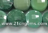 CCB689 15.5 inches 10mm faceted coin grass agate gemstone beads