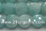 CCB701 15.5 inches 6mm faceted coin amazonite gemstone beads