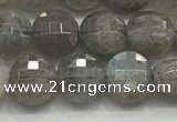 CCB706 15.5 inches 6mm faceted coin labradorite gemstone beads