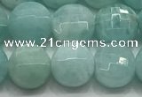 CCB721 15.5 inches 8mm faceted coin amazonite gemstone beads